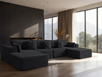 138" Cloud Sectional Couch, Comfort U Shaped Sofa by VYUXWO