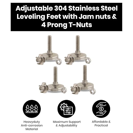 Stainless Steel Outdoor Leveler Kit- 3/8-16 Leg Levelers - Image 3