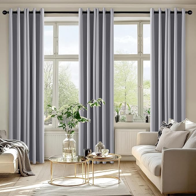 MIULEE Blackout Curtains for Bedroom 2 Panels 40 x 72 Inch Long Light Grey | - Image 6