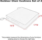 Favoyard Patio Chair Cushions 17 x 16 x 2 Inch Waterproof Outdoor Seat Cushions - Image 3