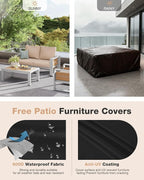 Aoxun Aluminum Patio Furniture Set, 4 Piece Luxury Outdoor Sectional - Image 8