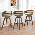 Set of 3 Rattan Swivel Counter Stools by KUNZENTLIVING