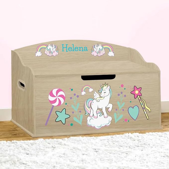 DIBSIES Personalized Creative Wonders Toy Box, Unicorns & Rainbows, 30 x 19.25 - Image 4