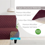 U-NICE HOME Futon Sofa Covers 68''Armless Couch Cover, Burgundy/Tan | Washable - Image 3