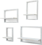 PHOENANCEE Square Floating Shelves, Framed Wall Shelf Decorative Set of 4 - Image 6
