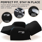 Recliner Chair Covers, 4-Piece Stretch Geometric Strokes Jacquard Reclining - Image 4