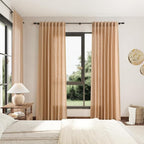 Camel Linen Curtains for Living Room Extra Long 112 Inches Long Back Tab Light - Image 7