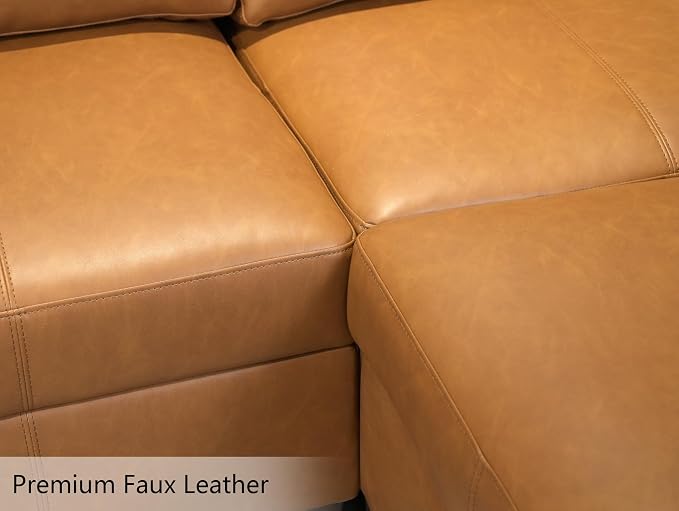 EASE MOOSE Faux Leather Square Ottoman Module - Image 4