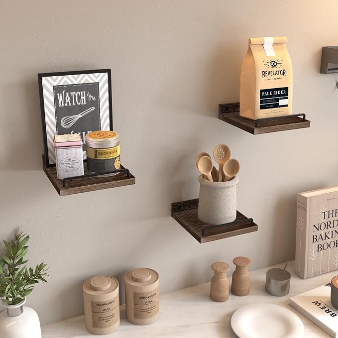 RYOFOBETTO Small Floating Shelf, 6X6 Inches Farmhouse Wall Shelves - Image 5
