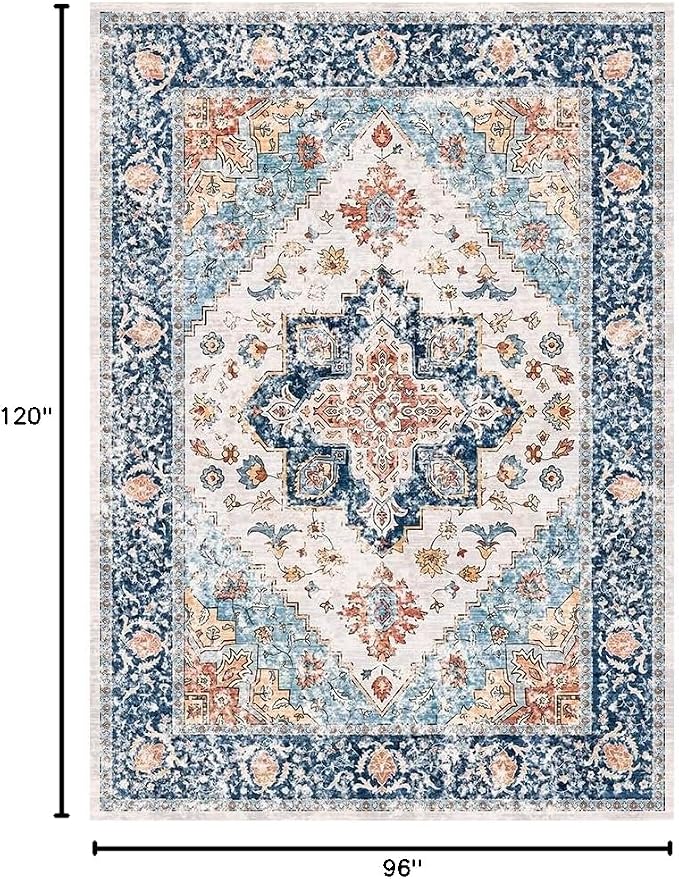 SERISSA 8x10 Washable Non Slip Boho Area Rug - Image 2
