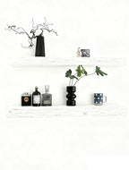 Solid Wood Floating Shelves, 31.5in Finished Real Wood Wall Shelves by Unknown