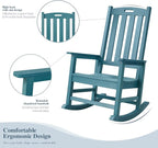 Psilvam Oversized Outdoor Rocking Chair Set of 2, HDPE Porch Rocker - Image 5
