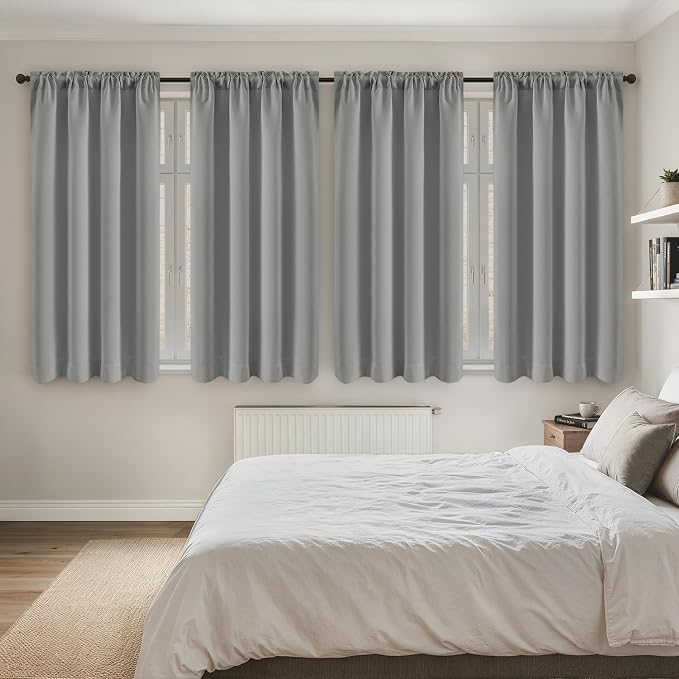 MIULEE Light Grey Blackout Curtains 4 Panels Set 72 Inch Length Bedroom | by MIULEE