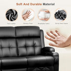 RV Loveseat Recliner Sofa, Oversized Massage Wall Hugger 3-Seater Recliners - Image 8