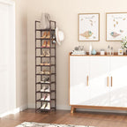 LANTEFUL Tall Shoe Rack 10-Tier Narrow Shoe Shelf Storage - Image 2