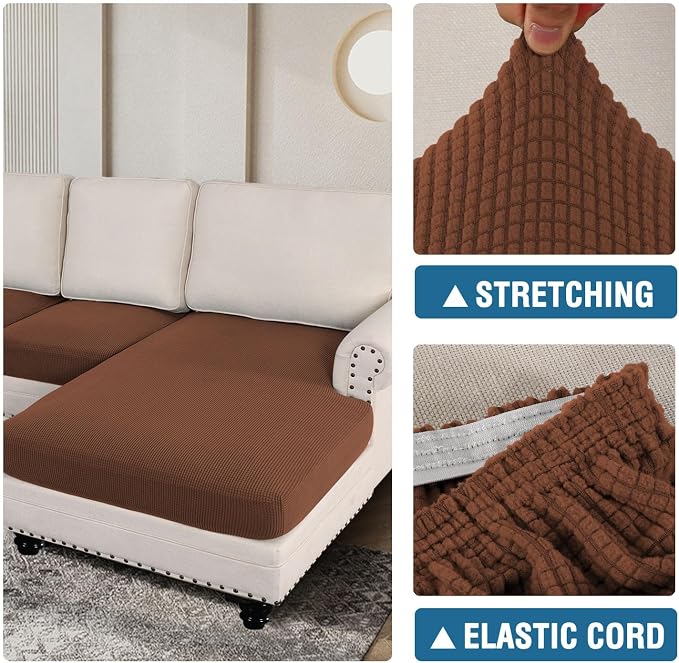 H.VERSAILTEX Sectional Couch Covers 4 Pieces Sofa Seat Cushion Covers L Shape - Image 7
