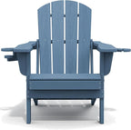 SERWALL Folding Adirondack Chair, HDPE Adirondack Chairs Set of 2, Plastic - Image 10
