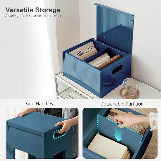 Nightstand Bedside Table with Storage Space, Dorm and Small Spaces, Easy - Image 5