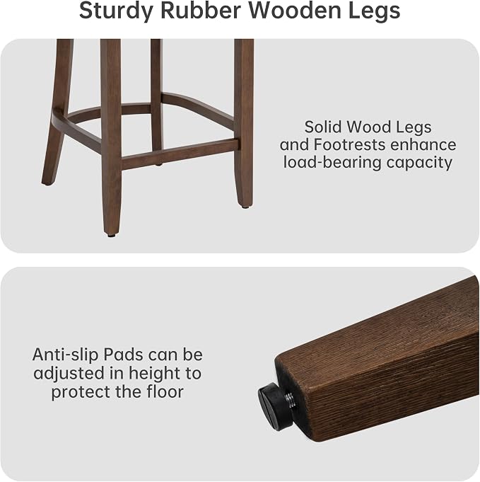 VKNOW Bar Stools Set of 4, Modern Counter Stools - Image 8