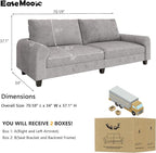 EASE MOOSE 70.6" Velvet Loveseat Sofa, Soft Deep Seat Couches - Image 2