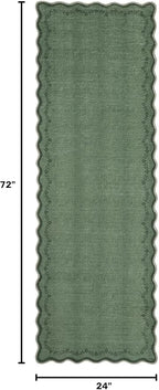 GarveeHome 2x6 Scalloped Washable Runner Rug Non Slip Hallway Kitchen Rug | - Image 2