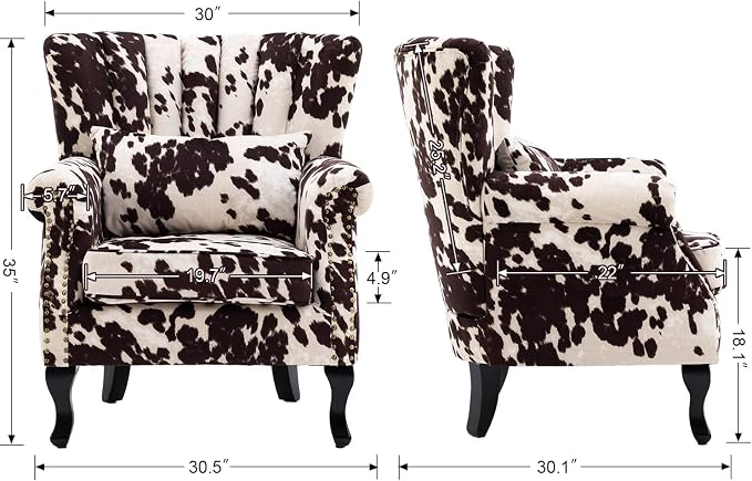 Cow Print Accent Chairs Set of 2 - Image 3