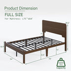 BOSRII 14in High Solid Bamboo Wood Platform Full Size Bed Frame - Image 2