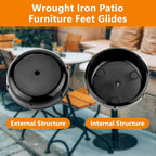 24-Pack Wrought Iron Patio Furniture Feet Caps 1-1/2 Inch Plastic Outdoor Patio - Image 3