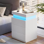 ADORNEVE Nightstand with Charging Station and LED Lights, Night Stand with - Image 4