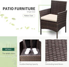 Greesum 3 Pieces Patio Furniture Sets Outdoor PE Rattan Wicker Chairs - Image 4