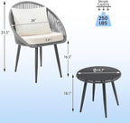 wildformers 3 Pieces Bistro Set, Woven Rope Chair - Image 6