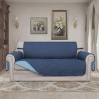 Easy-Going Reversible Couch Cover, 2 Cushion Sofa, Dark Blue/Light Blue | - Image 2