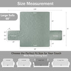 Sage Blue Quilted Sofa Cover, Anti-Slip Medallion Designed Couch Covers - Image 7