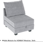 HONBAY Modern Fabric Middle Module - Image 4
