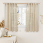 Semi Sheer Window Linen Curtains 54 Inch Length, 34 x 54 Inch | Light Filtering by LAMIT