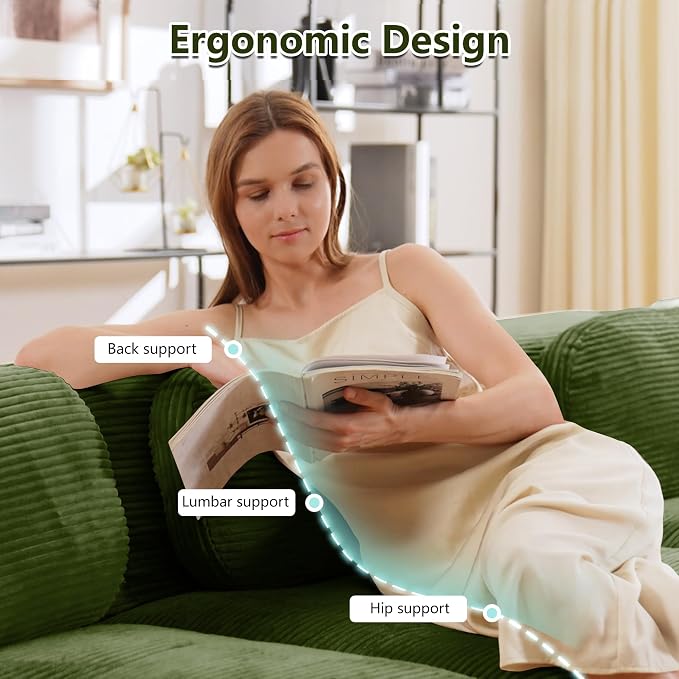 Boneless Sectional Couch, No Assembly Required, 81.8” L Shaped Modular Cloud - Image 4