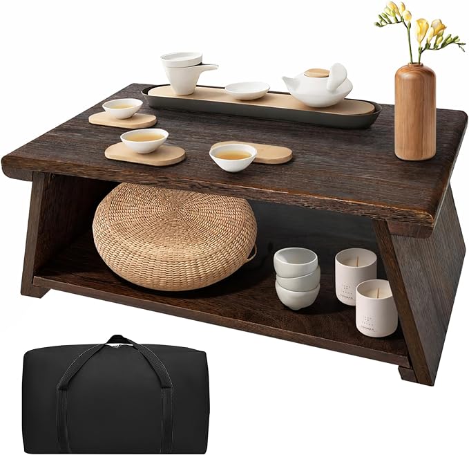 Japanese Low Floor Table Folding Coffee Tables by Unknown