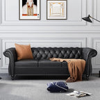 AVZEAR Chesterfield Leather Sofa 3 Seater Couch, Mid-Century Large Sofa Roll by AVZEAR