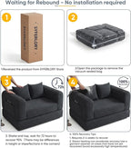 Versatile 2 in1 Loveseat Accent Chair Couch Convertible Boneless Chaise Lounge - Image 7