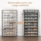 LANTEFUL Shoe Rack with Covers 10 Tier Tall Shoe Rack Organizer Large Capacity - Image 5