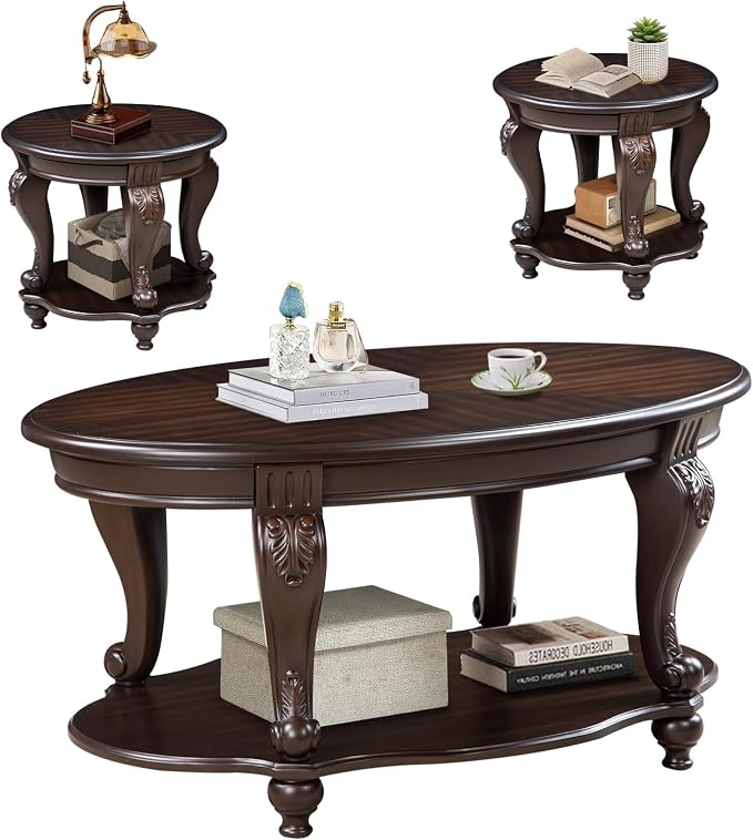 LKTART Wood Coffee Table Set by LKTART