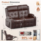 RV Loveseat Recliner Sofa, Wall Hugger Massage Reclining RV Couch - Image 2