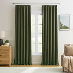 Olive Pinch Pleated Curtains 108 Inches Long by KEQIAOSUOCAI