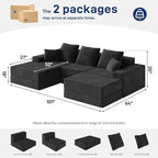 Living&Giving 101" U-Shaped Cloud Sectional Couch - Image 2