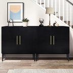 Storage Cabinet with Doors, Modern Black Accent Cabinet, Free Standing Cabinet - Image 8
