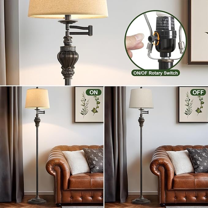 G-SAFAVA 61" Vintage Floor Lamp - Image 7