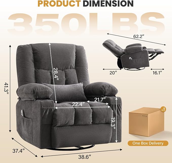 Swivel Recliner Chair for Adults - Image 2