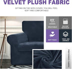 ZNSAYOTX Oversized Velvet Couch Cover 4 Piece Stretch Sofa Covers - Image 3