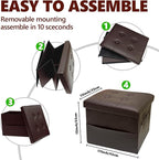 ALASDO Storage Ottoman Footrest Stool Small Ottoman - Image 3