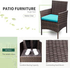 Greesum 3 Pieces Patio Furniture Sets Outdoor PE Rattan Wicker Chairs - Image 6